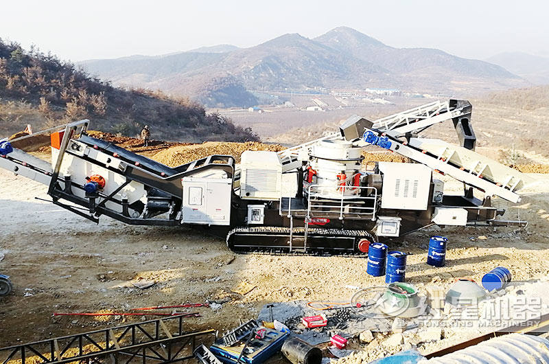 履帶式石頭破碎機(jī)船型機(jī)身，耐磨抗壓