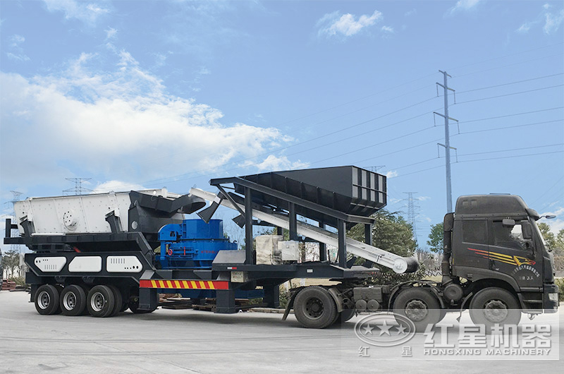 輪胎式移動車載打砂機(jī)，車頭拉著走，輕松上路安裝便捷